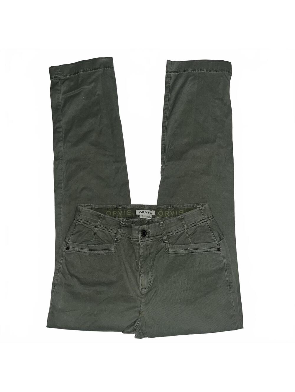 Orvis Olive Green Straight Leg Utility Pants Women’s Size 6 Outdoorsy Gorpcore